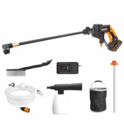 Worx Akku-Hochdruckreiniger-Set 'Hydroshot WG625E.3' Schwarz-orange, 8-teilig