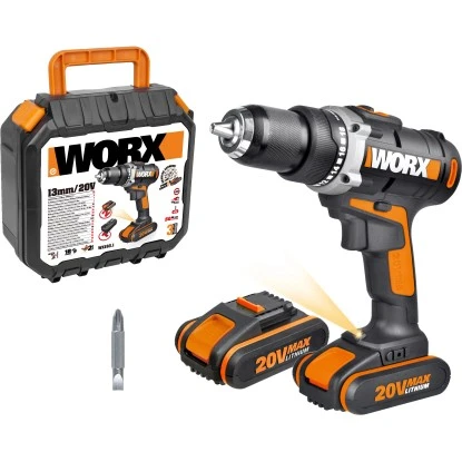 Worx 20 V Akku-Bohrschrauber WX183.1 Inkl. 2 Ah Akkus, Mit Koffer 1 Worx 20 V Akku-Bohrschrauber WX183.1 Inkl. 2 Ah Akkus, Mit Koffer